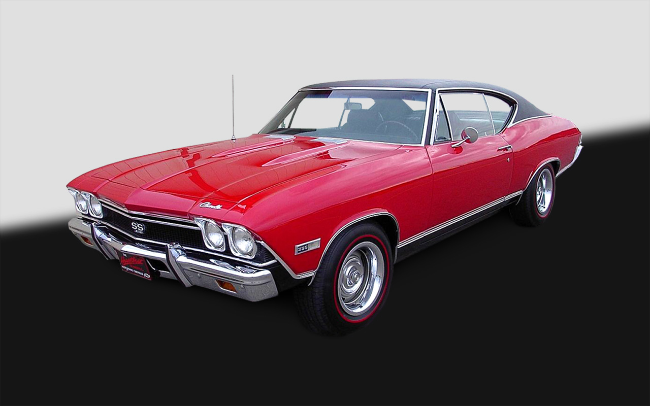 1968 Chevelle SS Wallpaper   Red Hardtdop   Left Front View