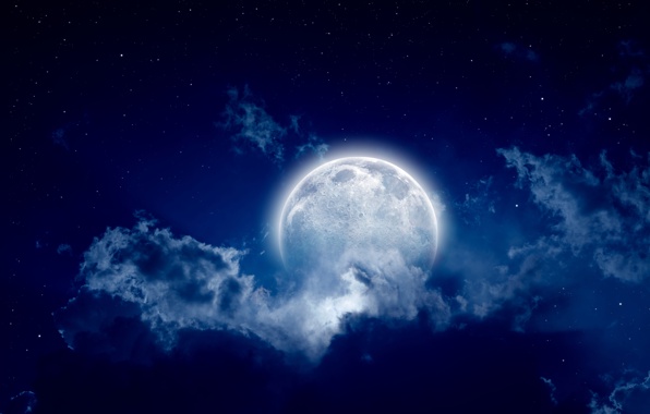 Moon Moonlight Night Cloudy Full Sky Beautiful Scene