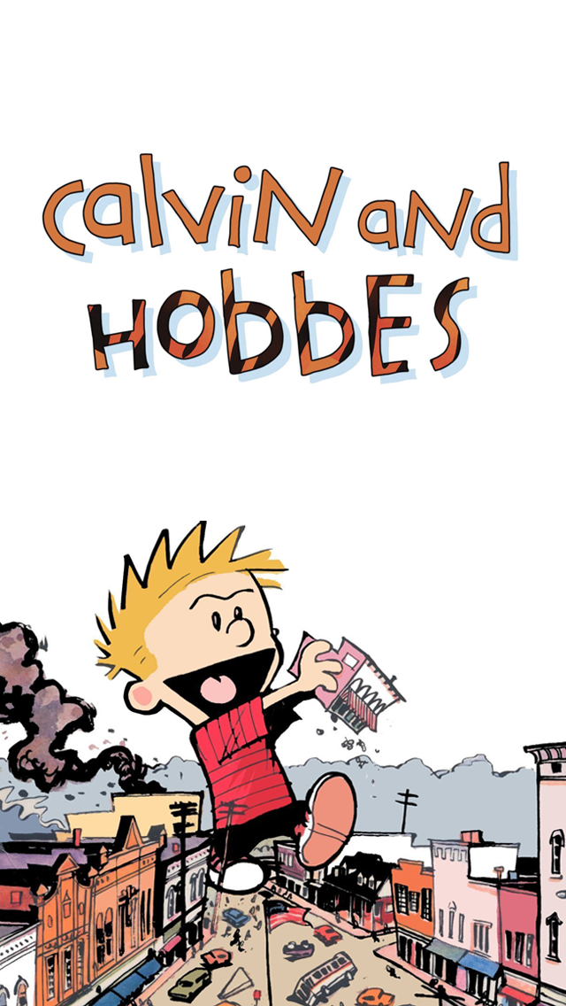 Calvin And Hobbes Snow Walk iPhone Wallpaper
