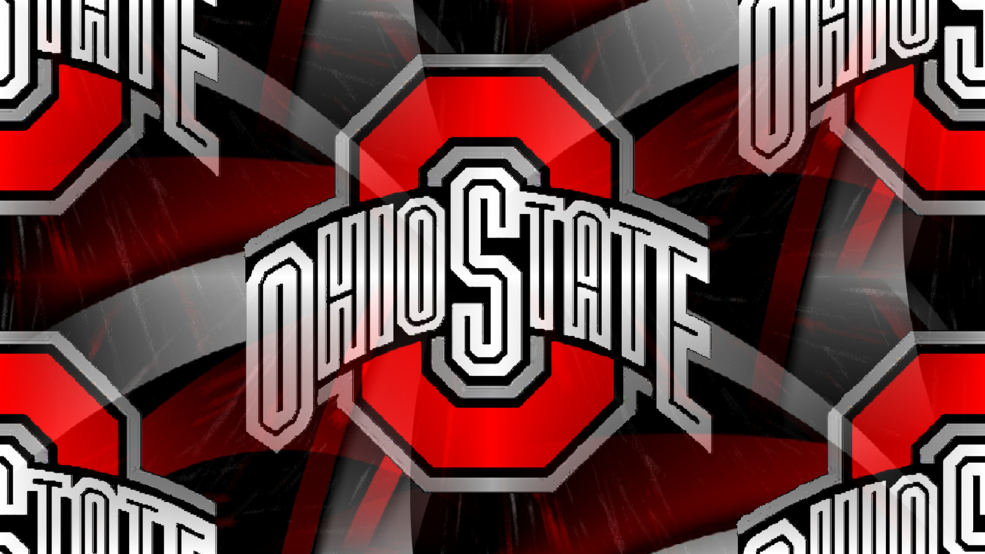 Red Block O White Ohio State On An Abstract Buckeyes