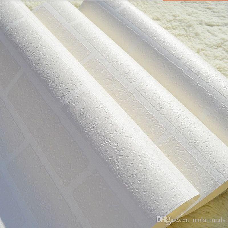 Modern 3d Brick Wallpaper White Thick Embossed Waterproof Vinyl