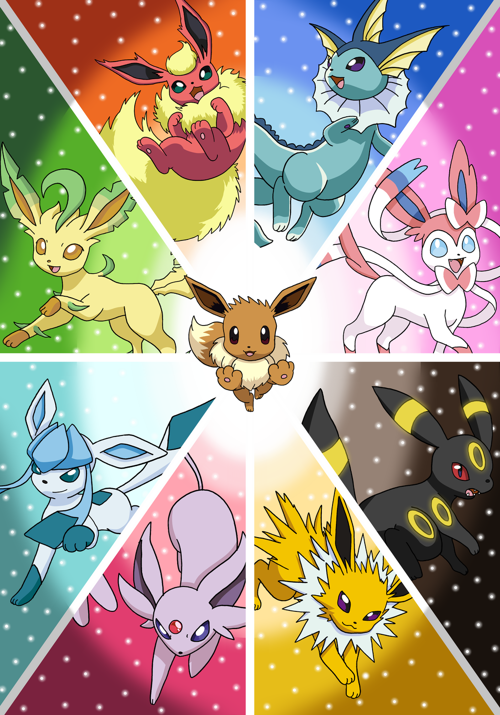 Poster Of The Eeveelutions By Tails19950