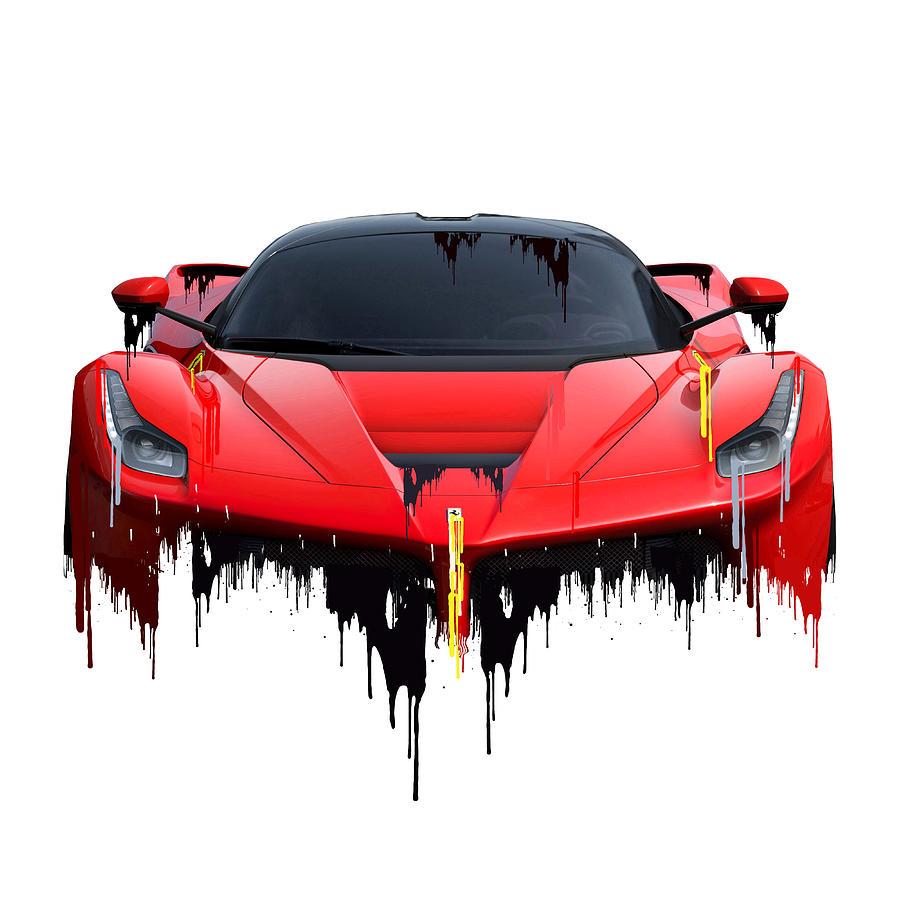 Awesome Ferrari Laferrari Liquid Metal Art Digital By Forty