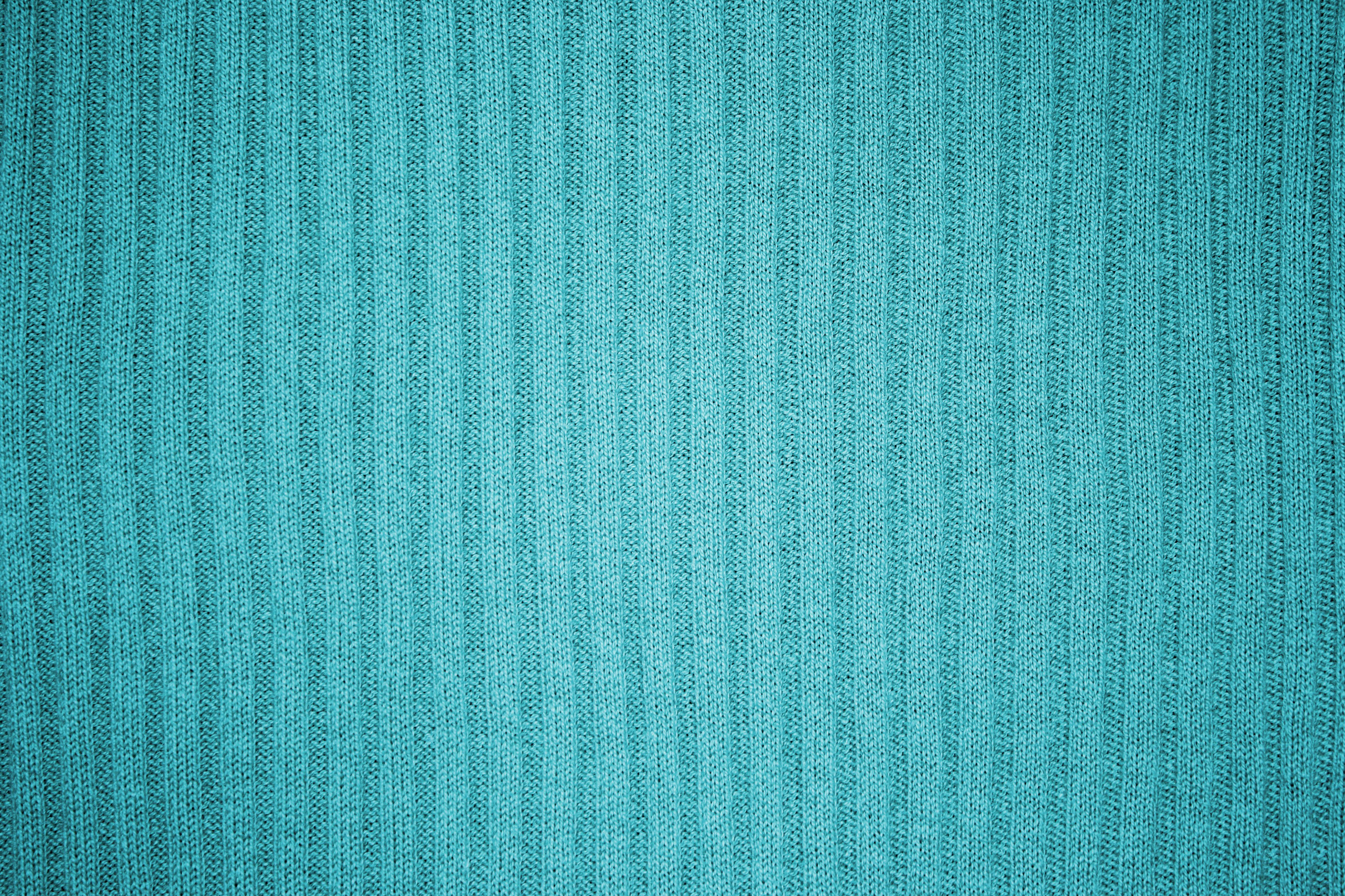 Teal Or Turquoise Ribbed Knit Fabric Texture Picture Photograph