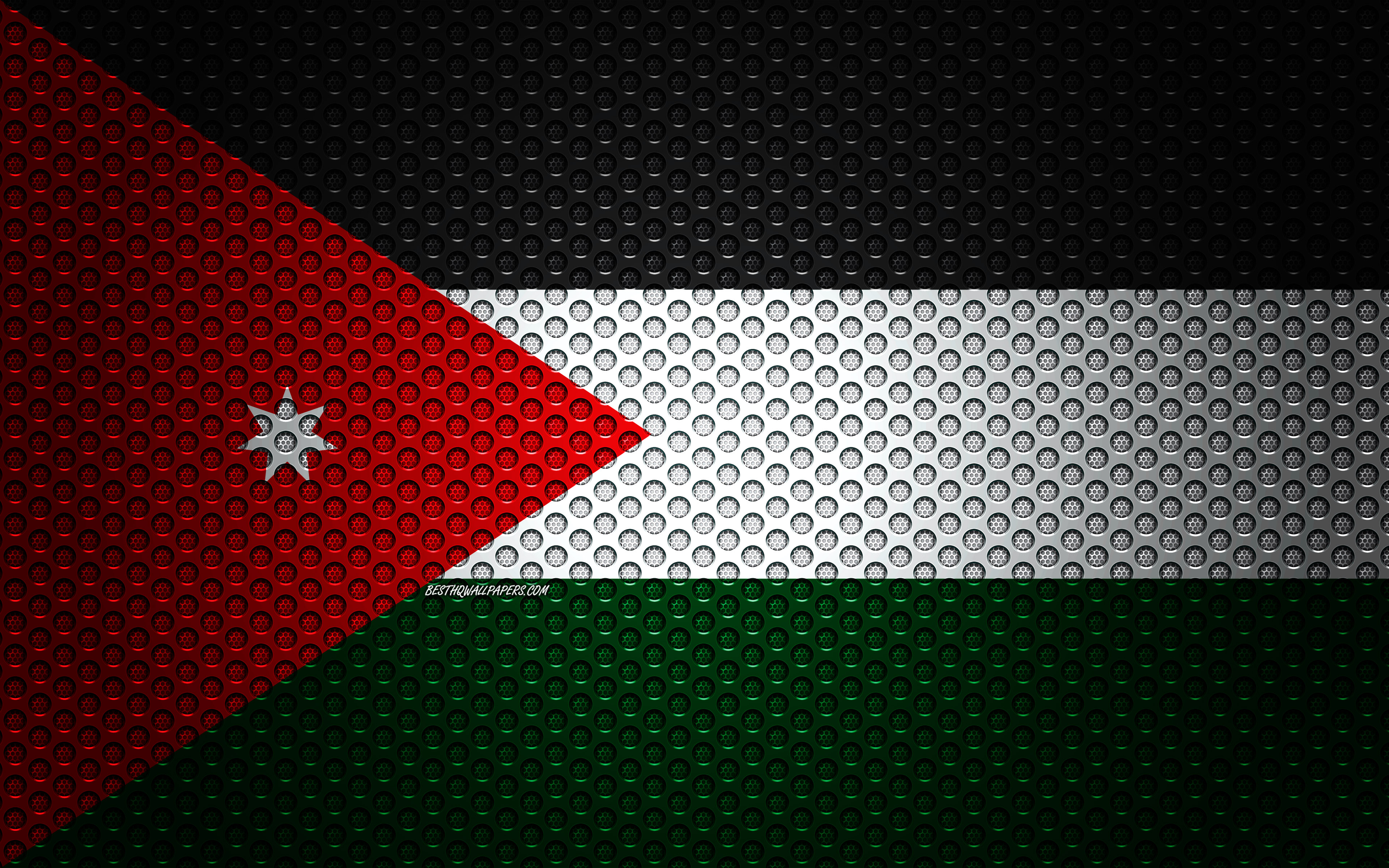 Wallpaper Flag Of Jordan 4k Creative Art Metal Mesh