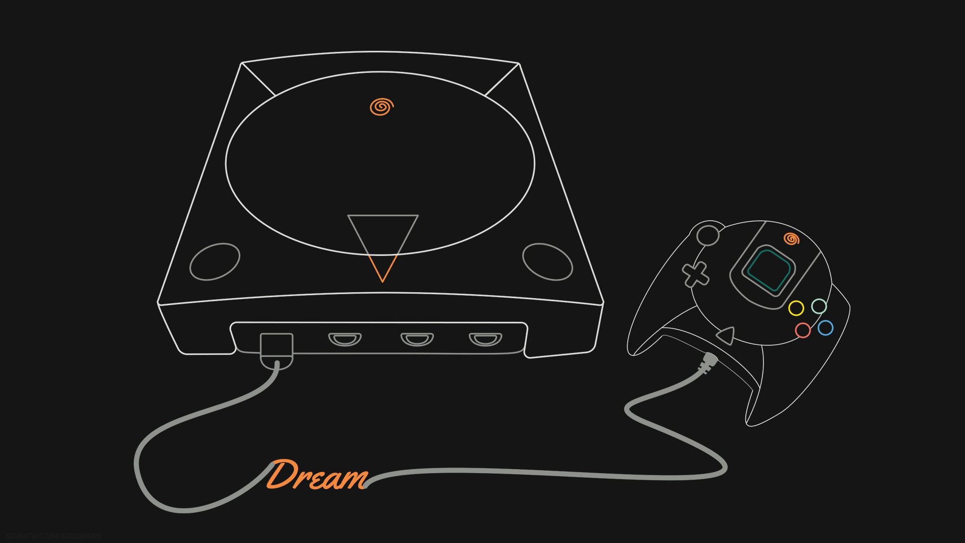 Sega Dreamcast Linework R Wallpaper