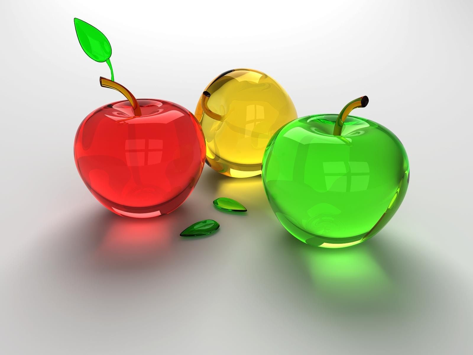 Dimensional 3d Glass Apples Desktop Wallpaper Nr By