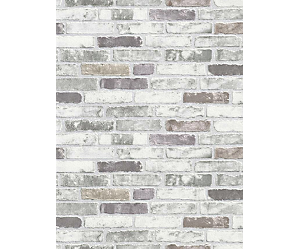 White Grey Brick Wallpaper