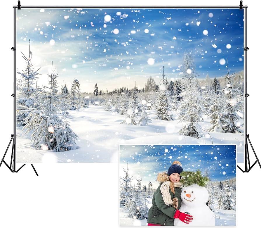 Amazoncom 10x65ft Winter Mountain Photography Backdrop White