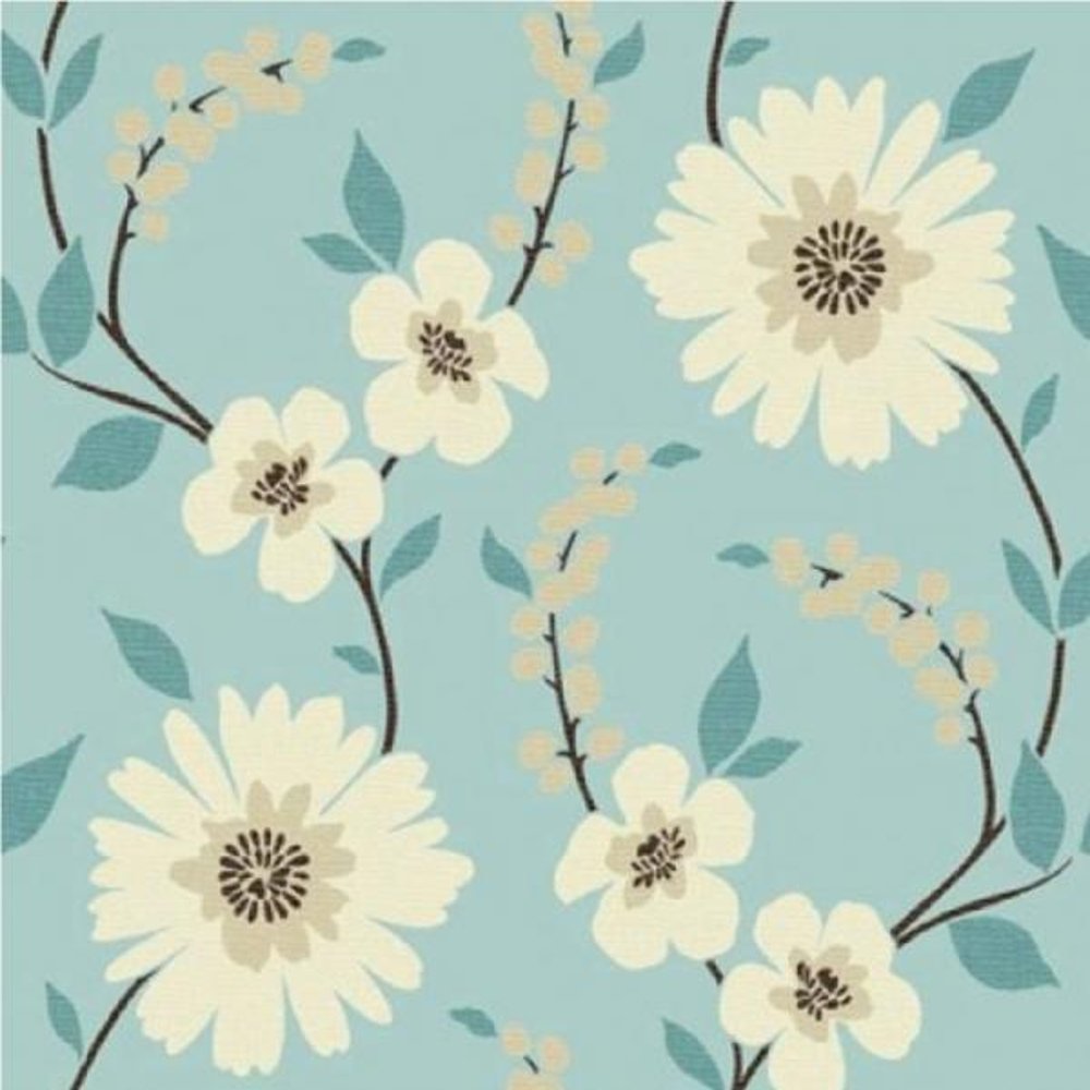 Contemporary Floral Wallpaper Grasscloth
