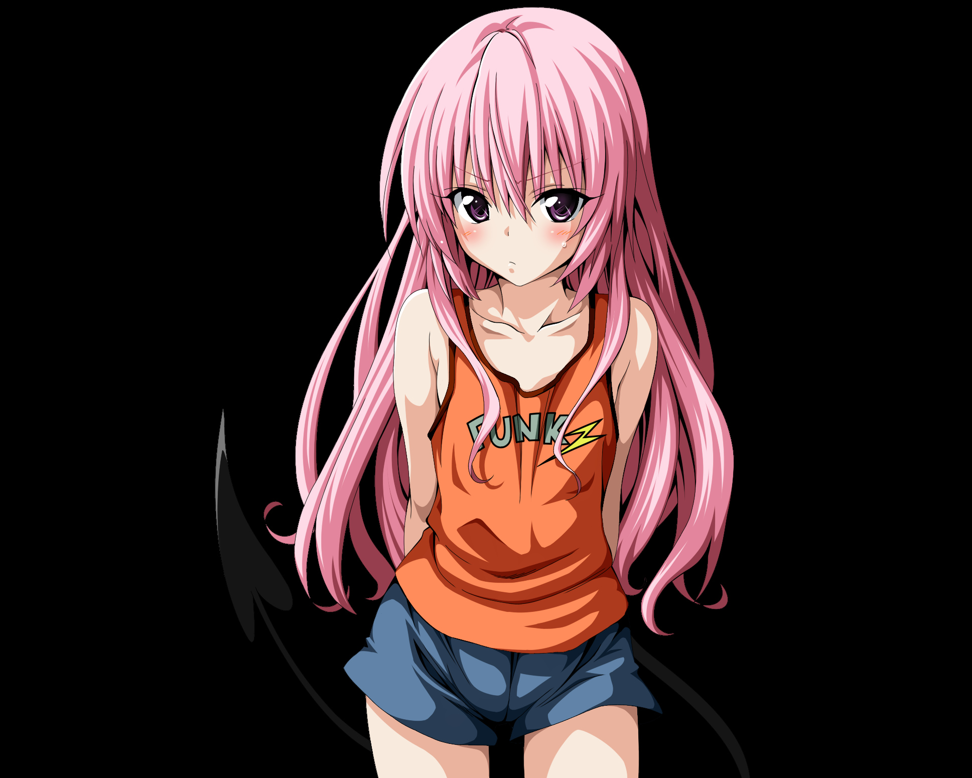 Shorts Pink Hair Long Tail Anime Nana Asta Deviluke Wallpaper