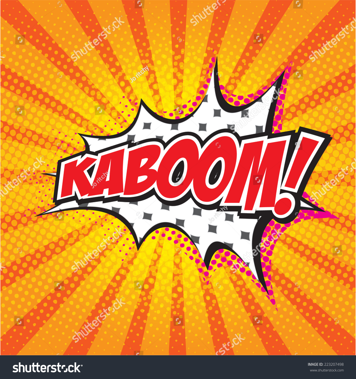 Kaboom Wording Ic Speech Bubble Pop Stock Vector Royalty
