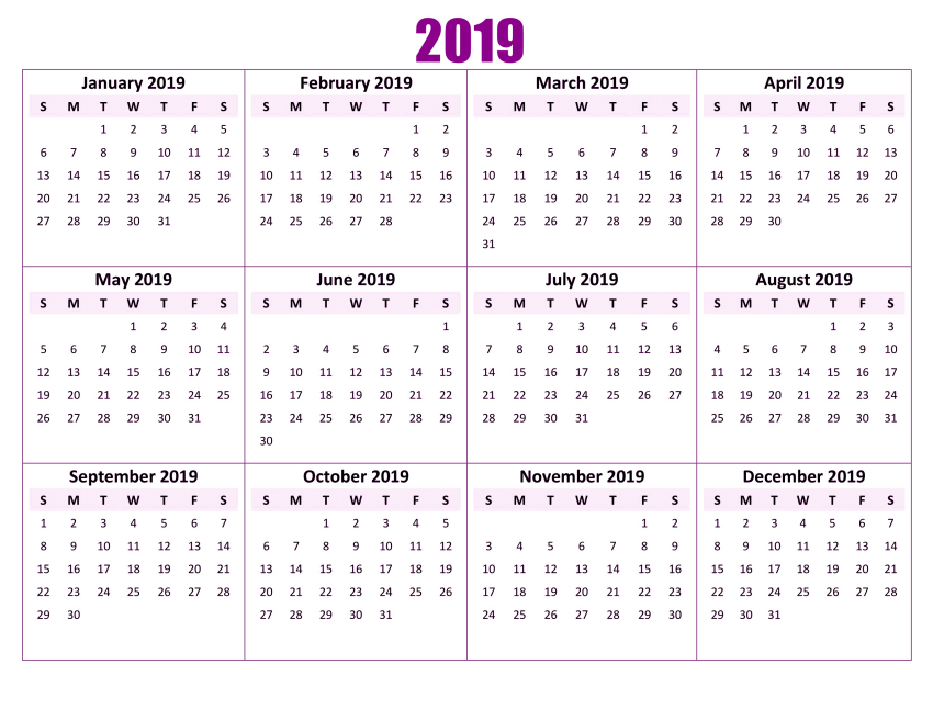Download 2019 calendar png wallpaper png images background TOPpng