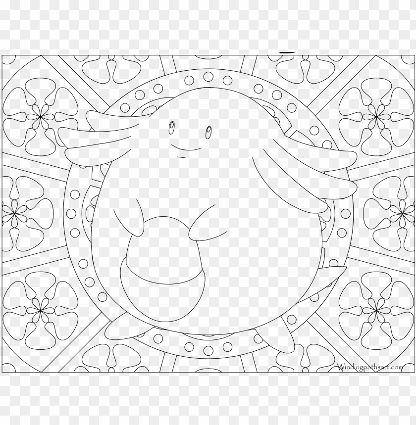 Chansey Mandala Coloring S Pokemon Mew Png Image With