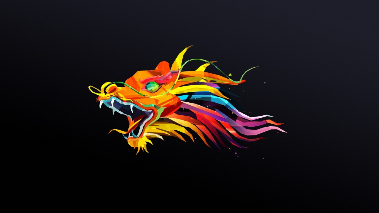 Colorful Dragon Head Wallpaper Stock Photos