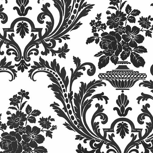 About Wallpaper Designer Black And White Classic Traditional Damask