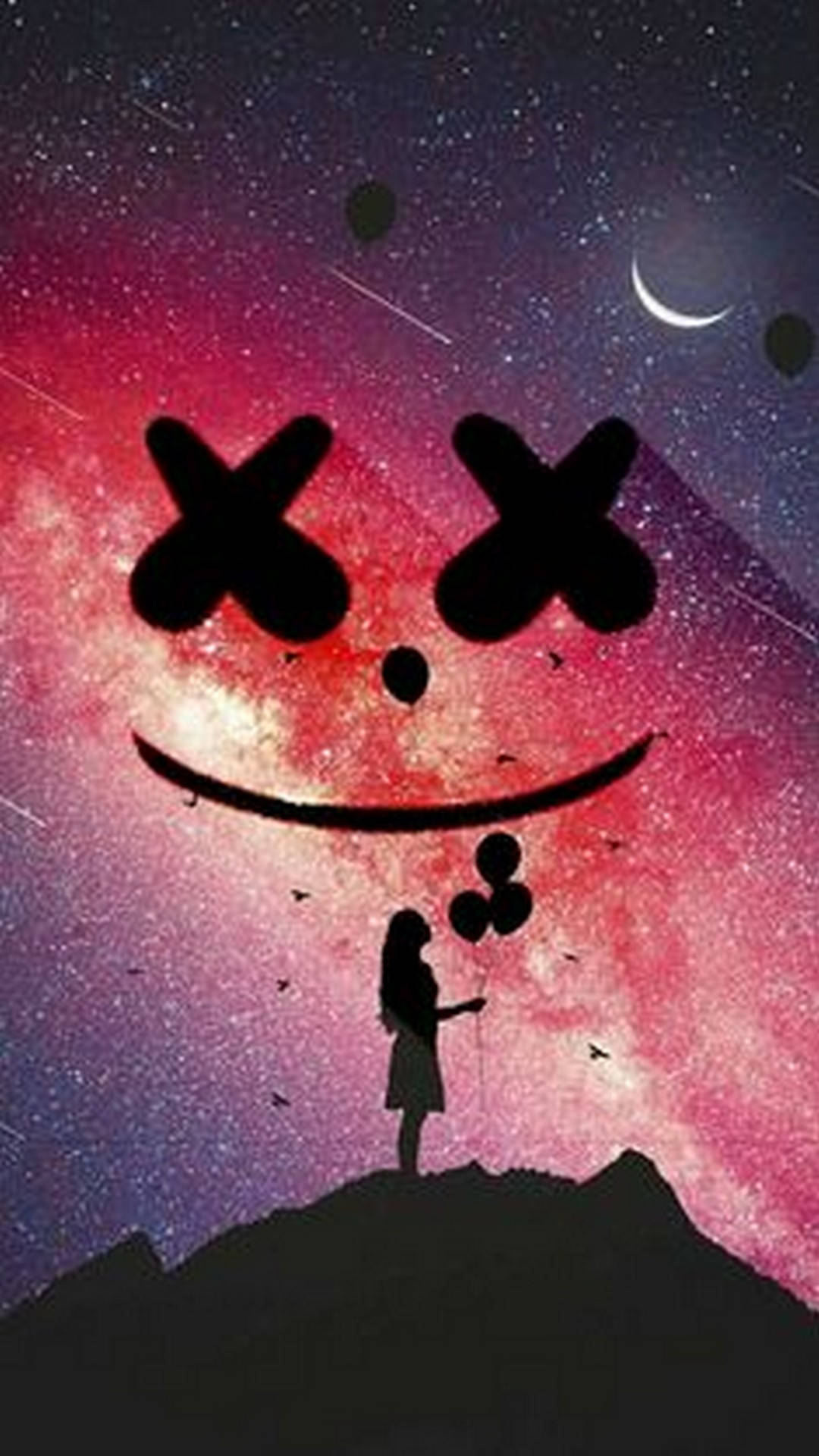 Pink Sky Marshmello HD iPhone Wallpaper