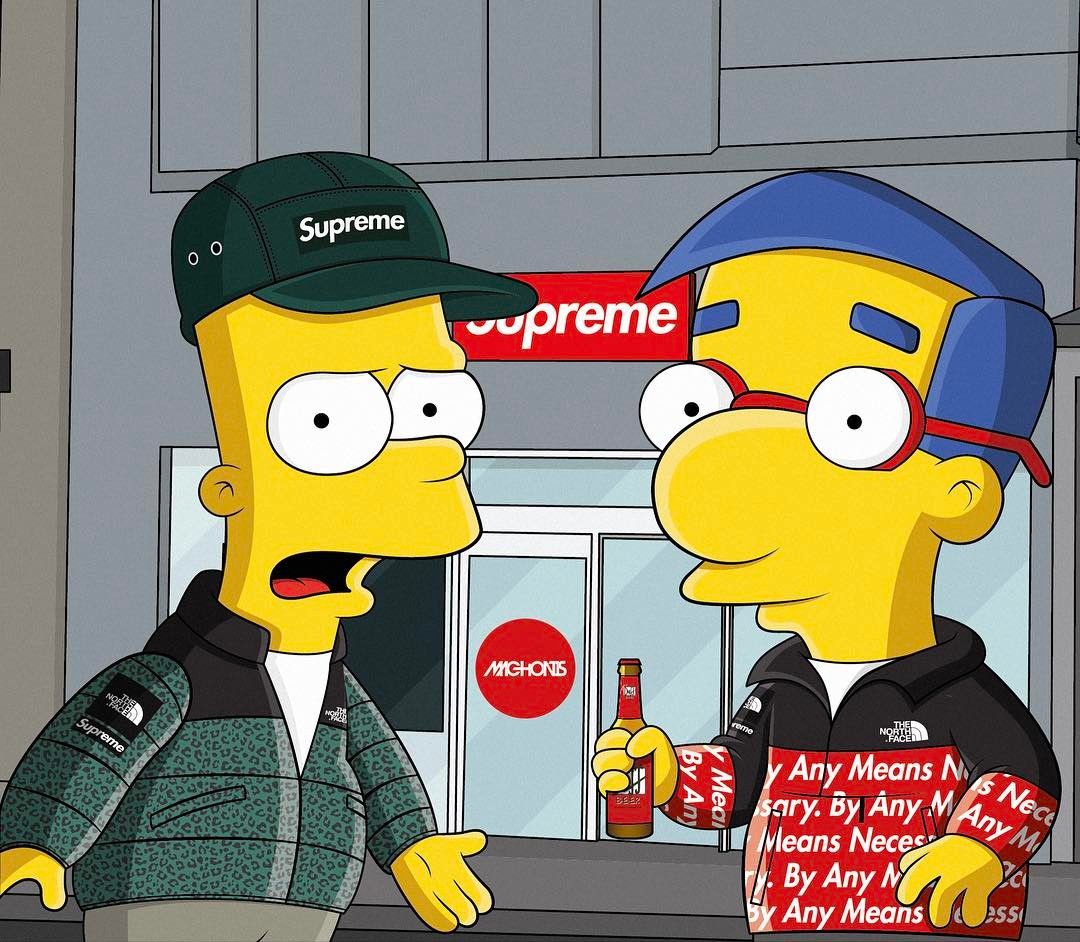 Supreme Simpson Cartoon Wallpaper Top