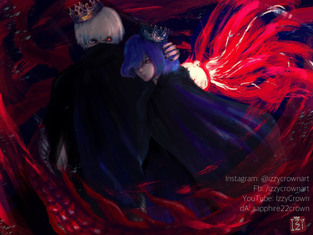 King And Queen Touka X Kaneki By Sapphire22crown On
