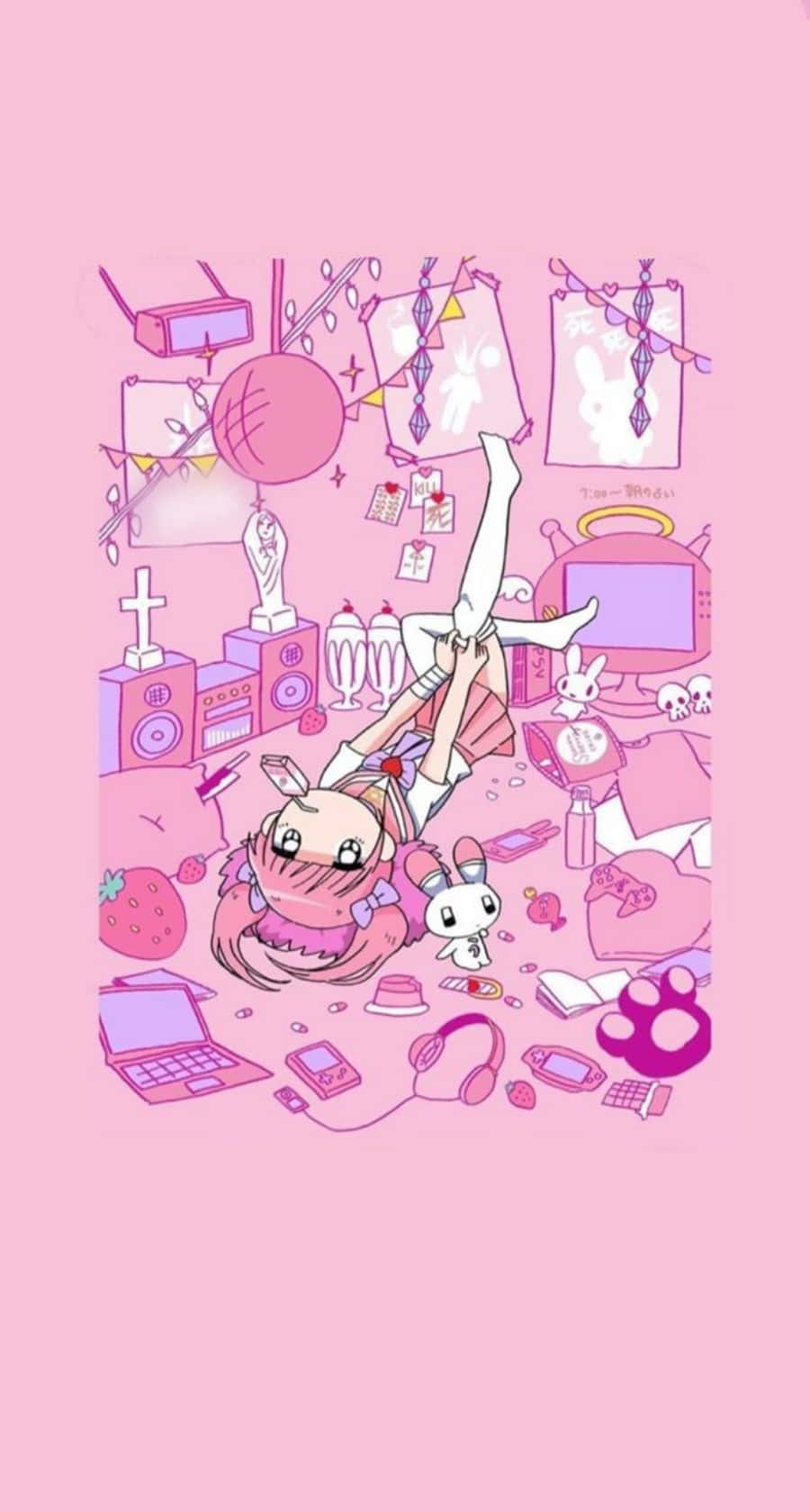 Cute Pink Girl Wallpaper
