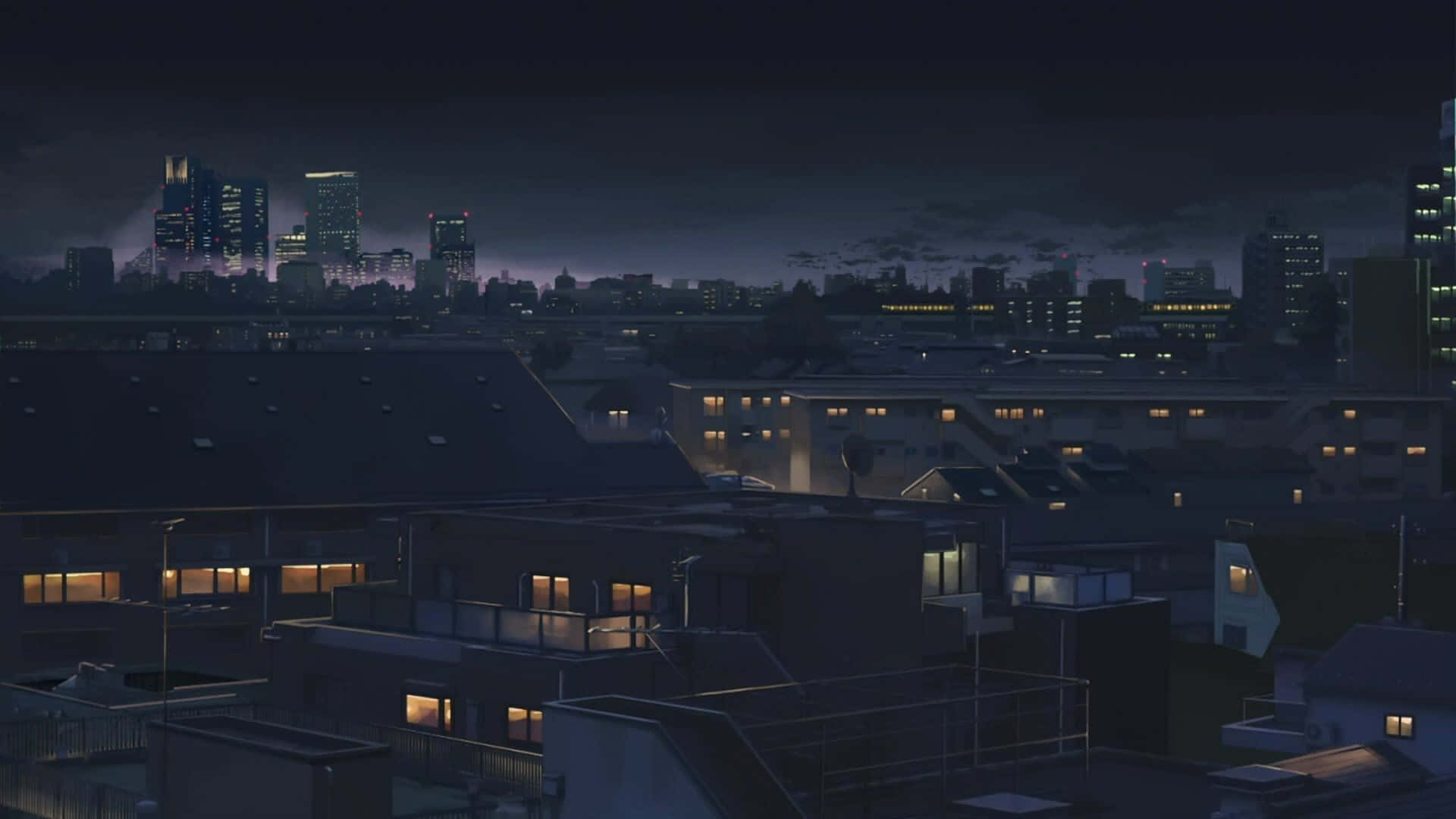 Blue Anime Aesthetic Desktop Wallpaper