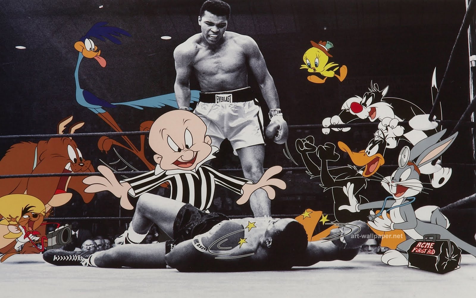 Muhammad Ali Bugs Bunny Daffy Duck And Friend Poster Print