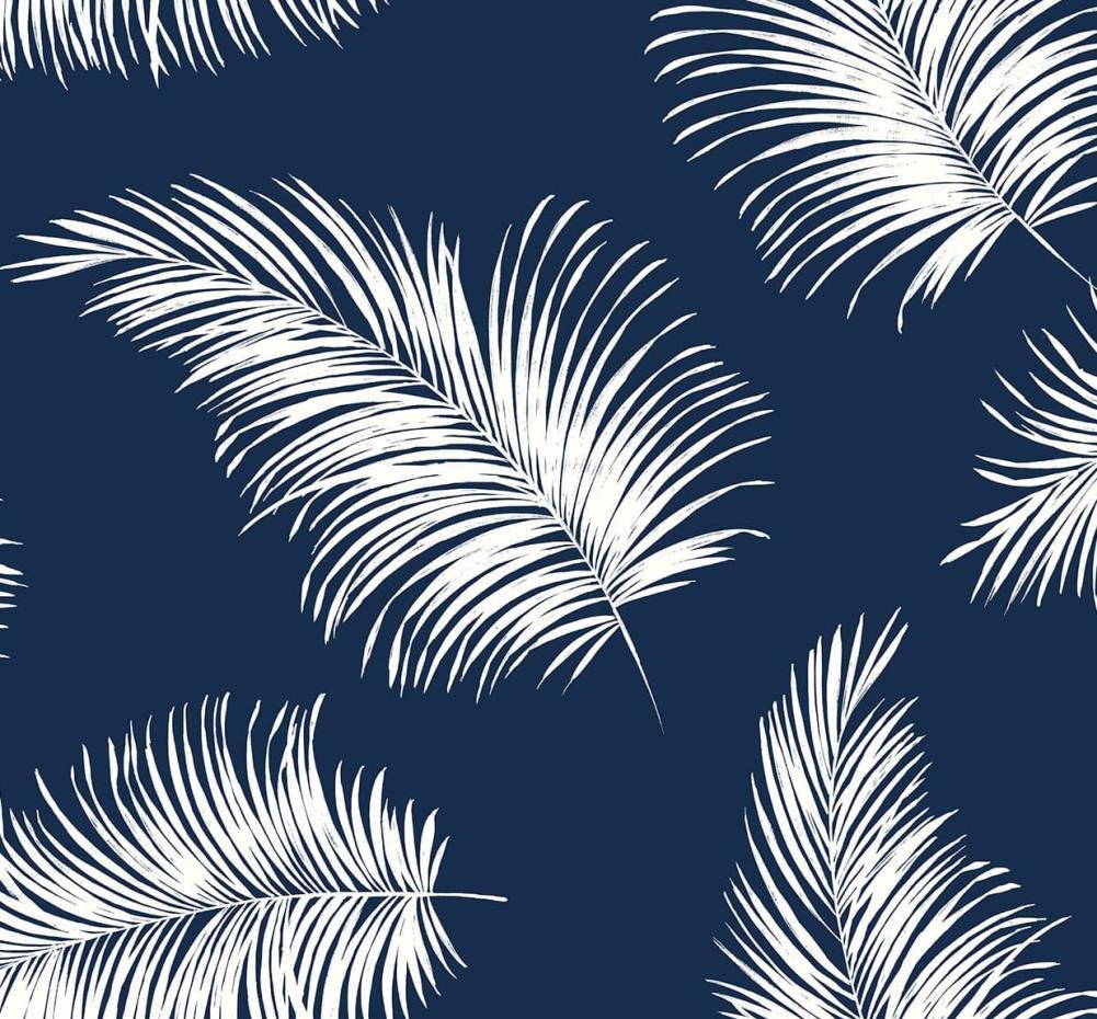 Nextwall Luxe Haven Sq Ft Navy Blue Vinyl Floral Self