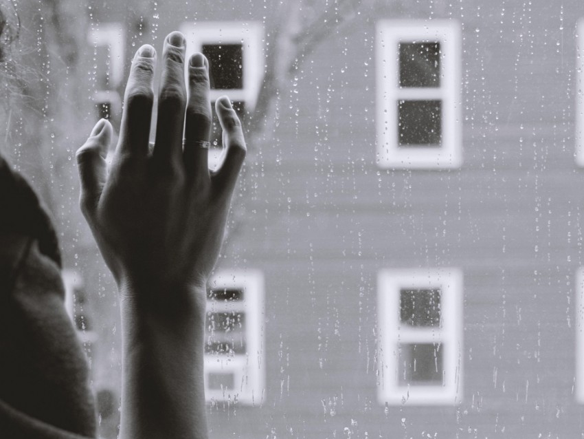 Hand Glass Rain Melancholy Sadness Gloom Background Toppng