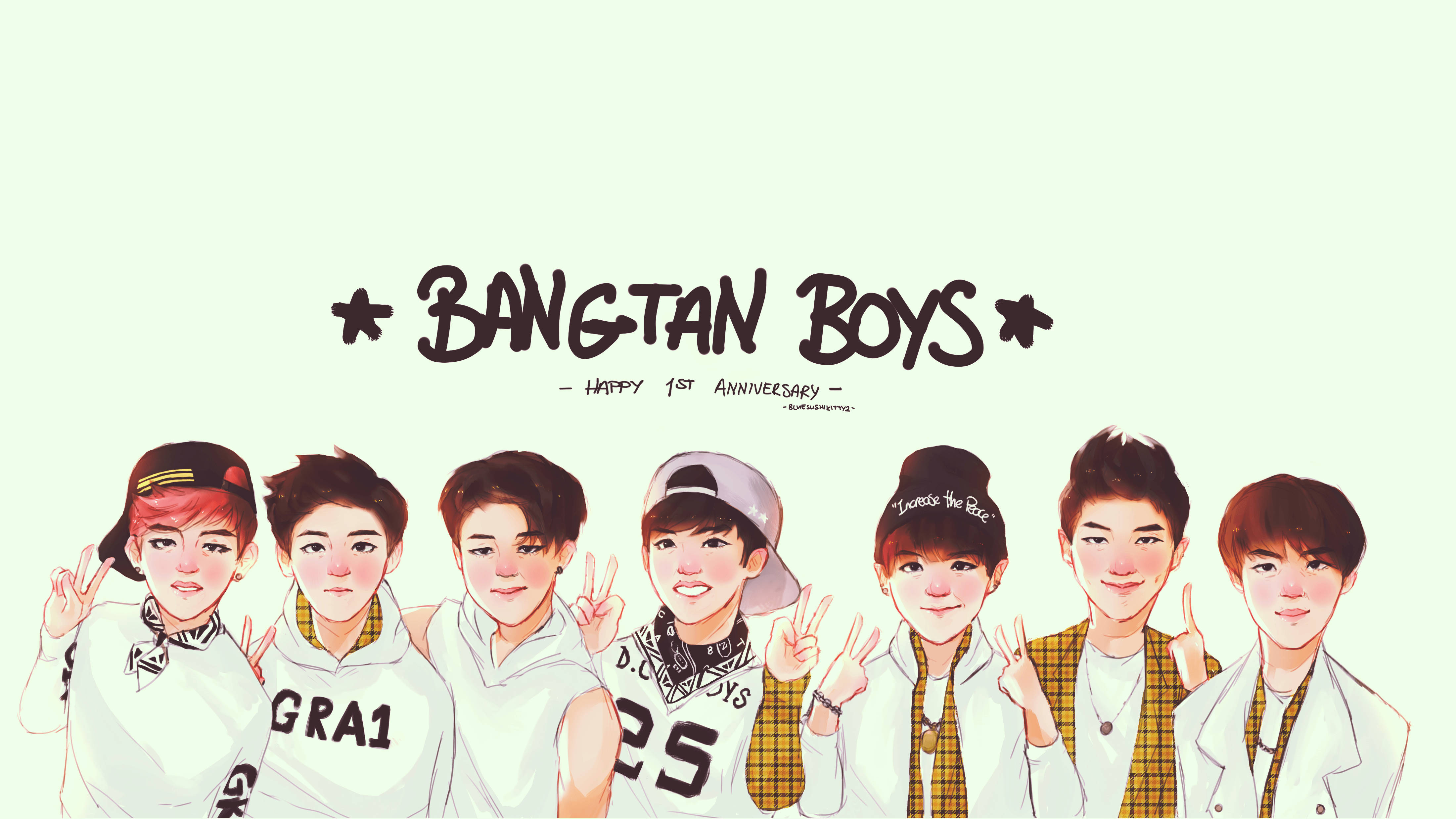 En Fanart Zum Sthetischen Jubil Um Der Bts Group Wallpaper
