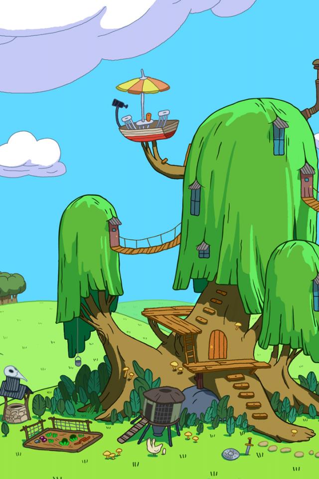 Adventure Time Tree iPhone Wallpaper