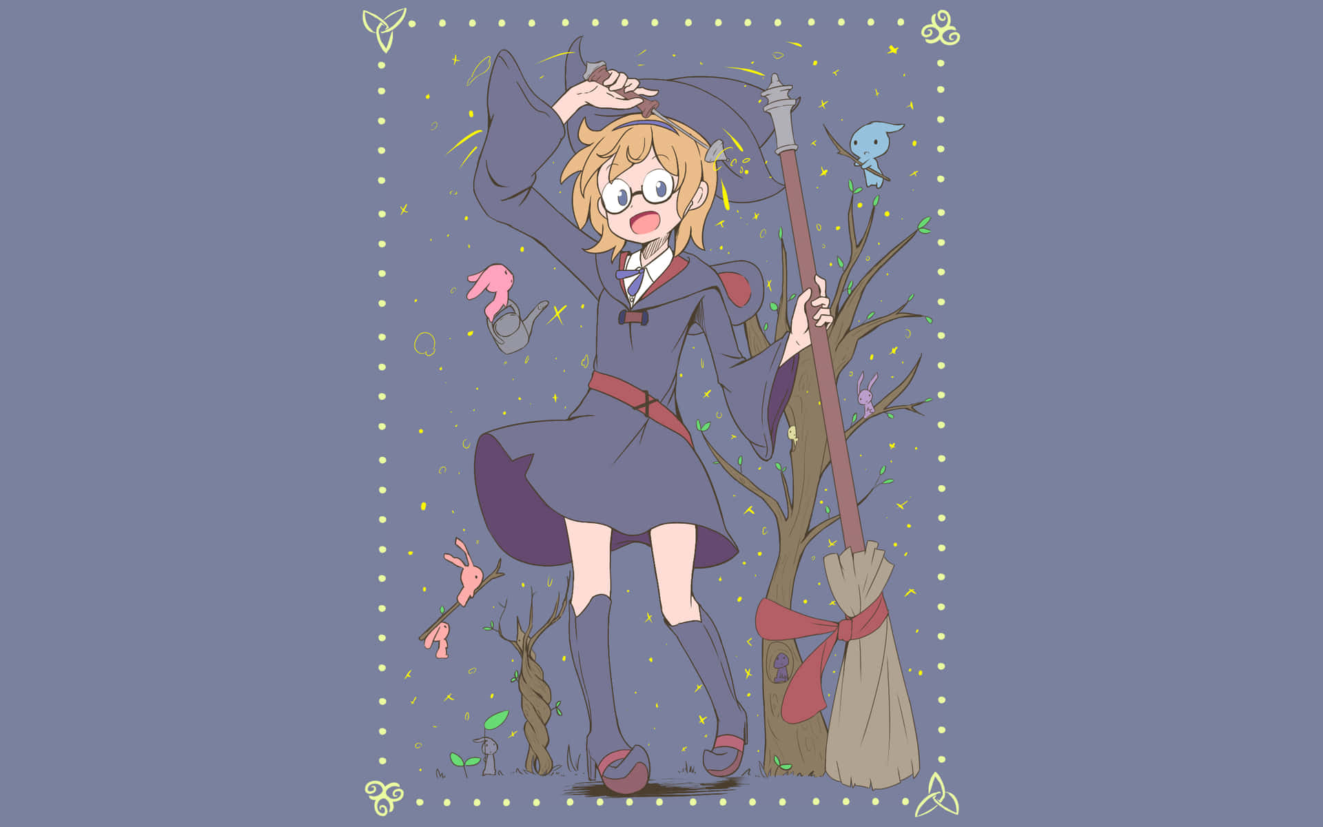 Little Witch Academia Lotte Blue Wallpaper