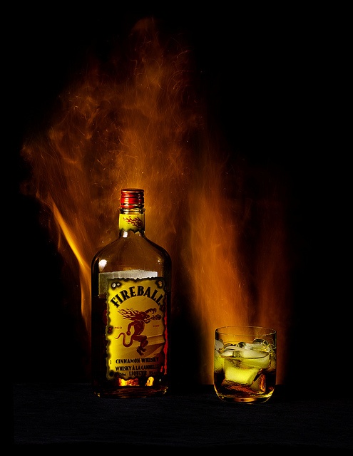 Bottle Pla Fireball Cinnamon Whisky Vase In Clear