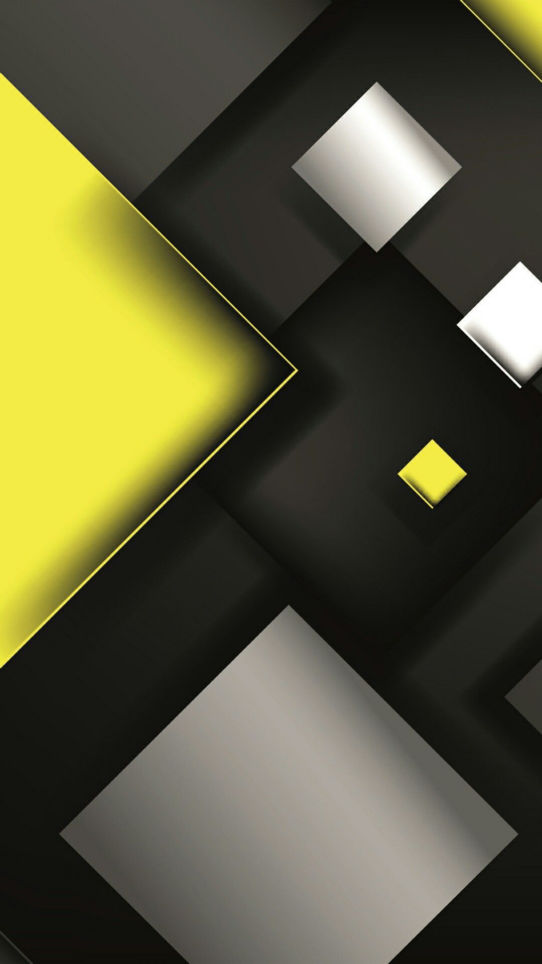 Yellow And Black Abstract Wallpaper Geometric
