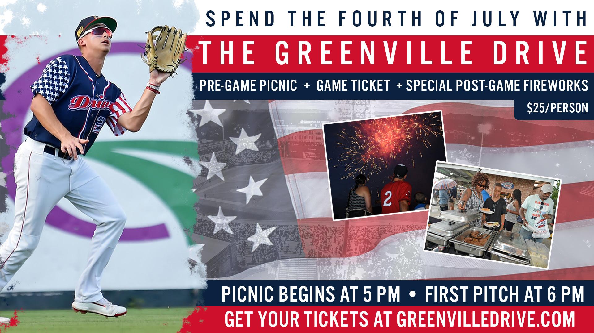 Pre Game Picnic and Post Game Fireworks for the Fourth of July