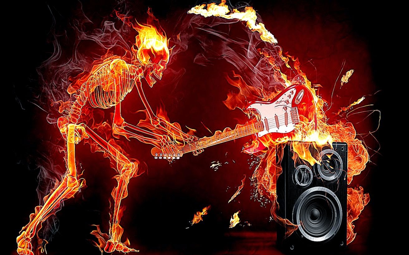 Fire Skull Background Submited Image