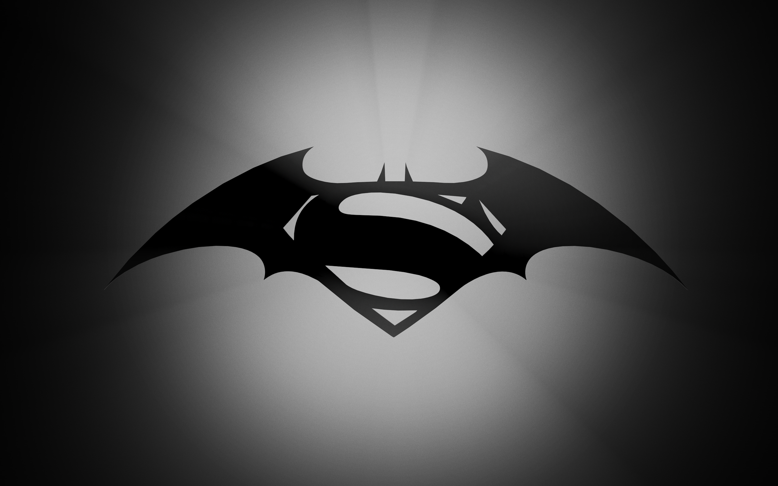 Batman And Superman Gray Logo Wallpaper HD