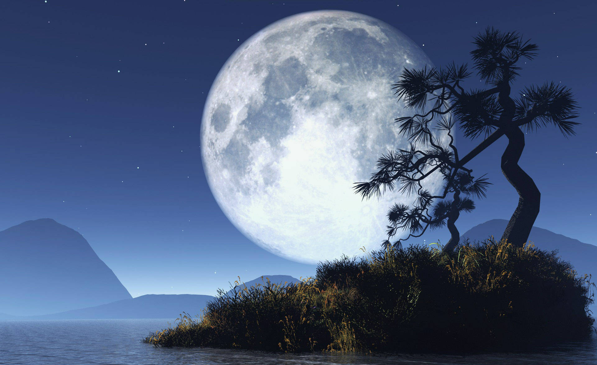 Moon Night Sky Wallpaper
