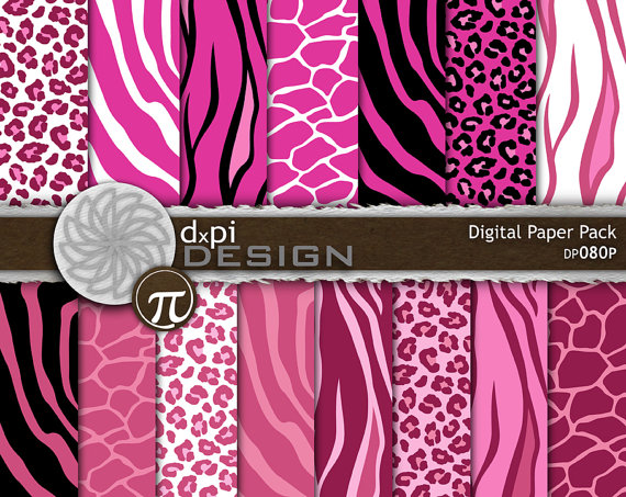 Zebra Pink Leopard Tiger Digital Background For Girls