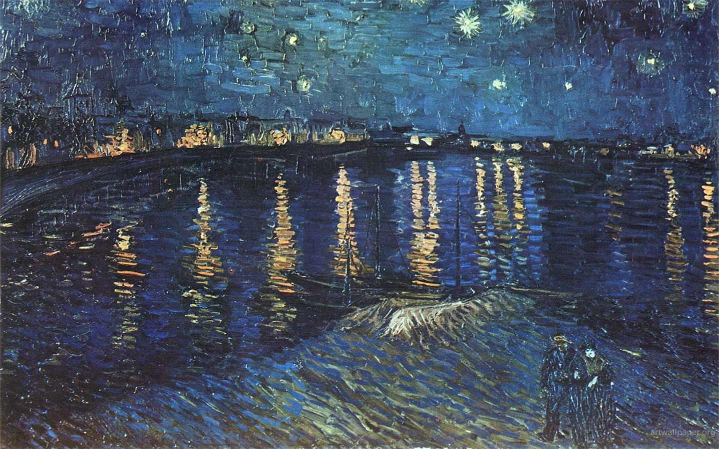 Starry Night Over The Rhone Vincent Van Gogh Wallpaper
