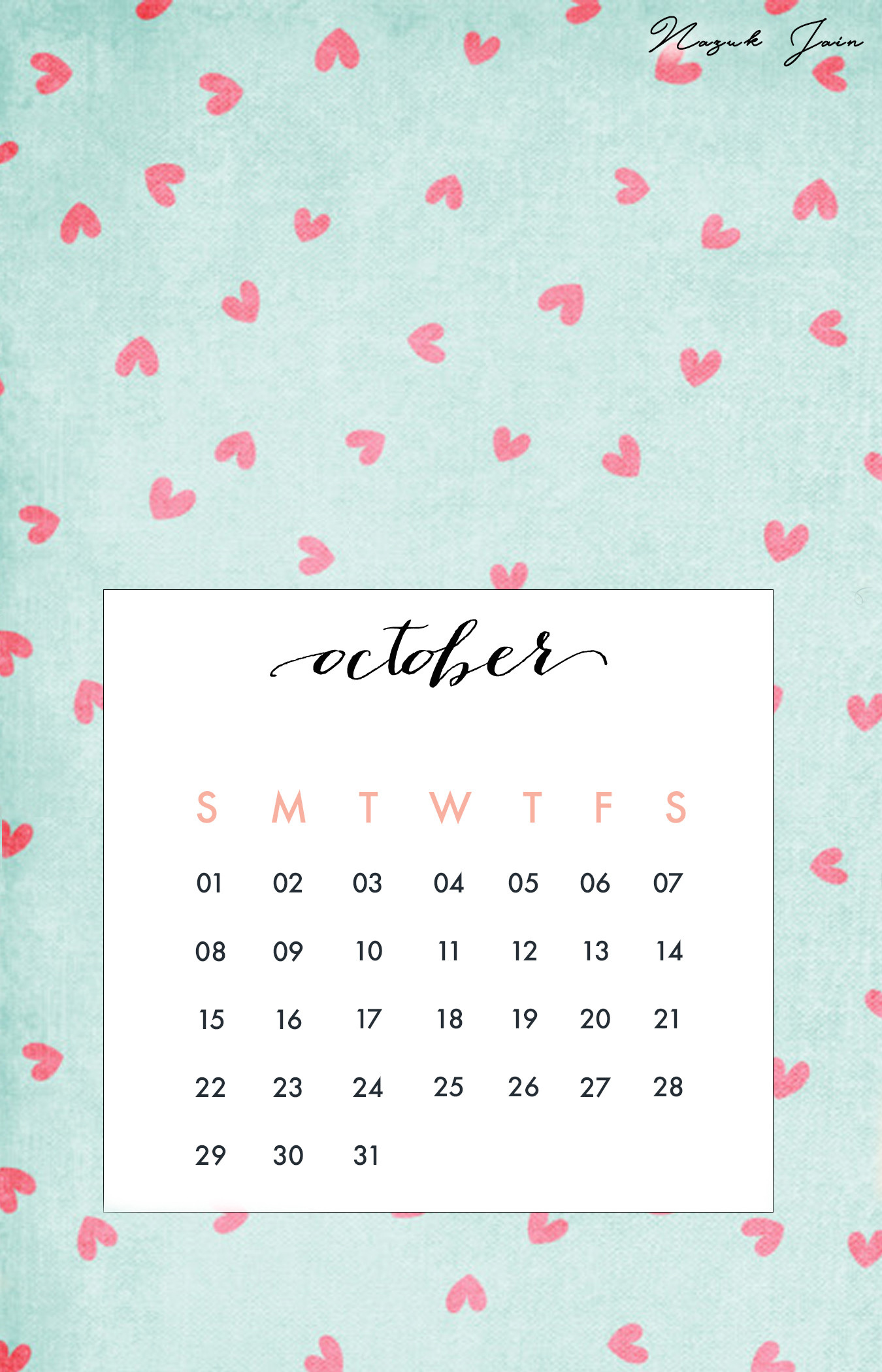 Desktop Wallpaper Calendar October Image