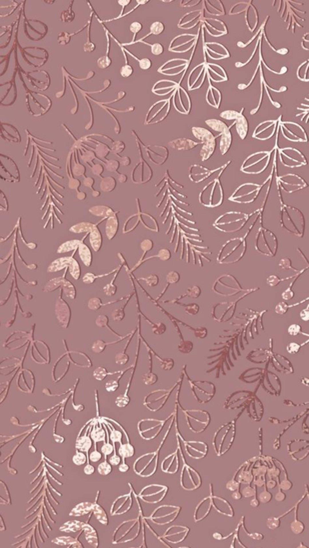 Floral Pattern Rose Gold iPhone Wallpaper