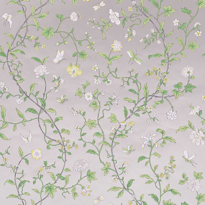 Schumacher Floraison Citron Shimmer Wallpaper Off Samples