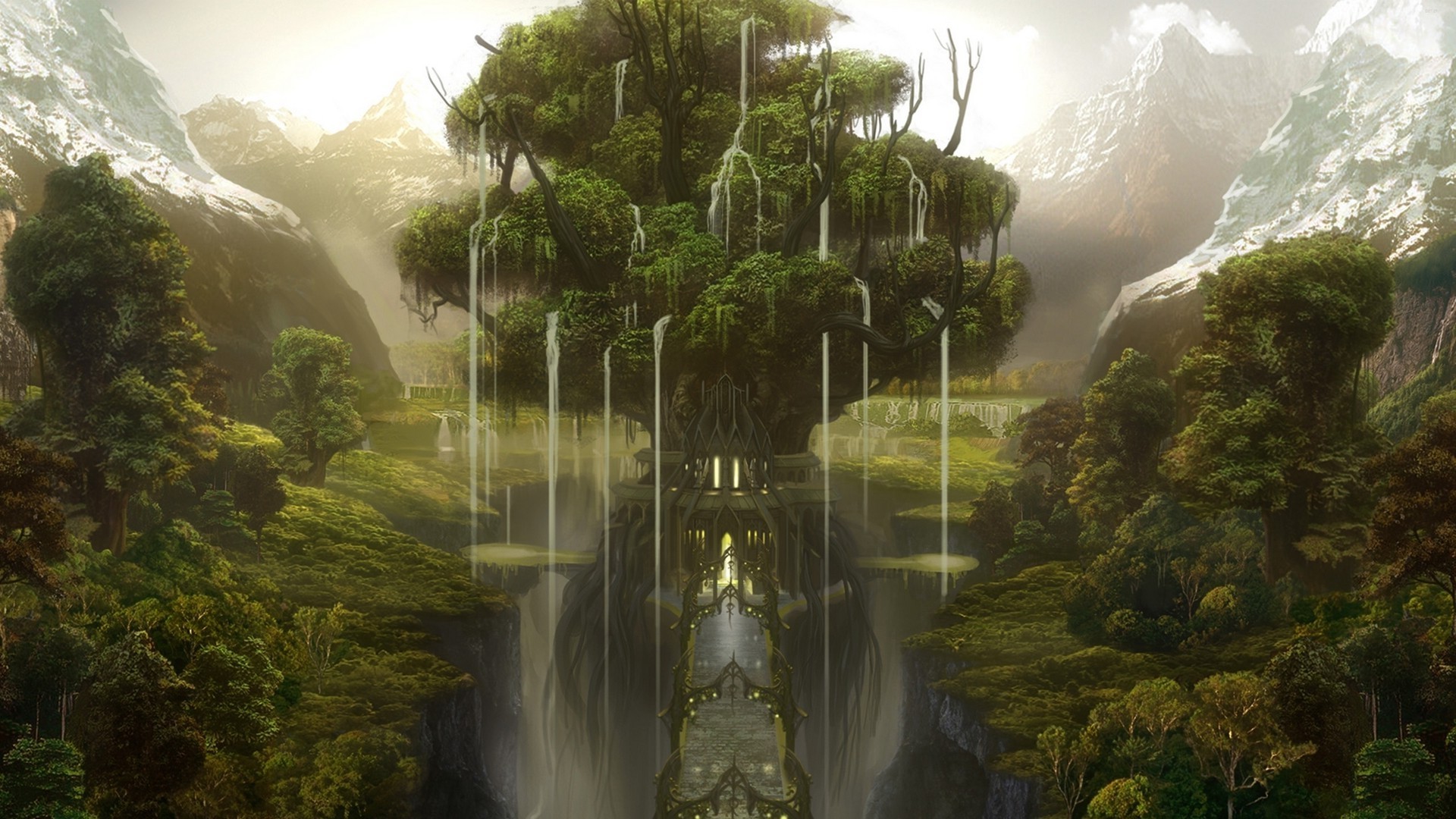 Yggdragil Tree Of Life Fantasy HD Wallpaper