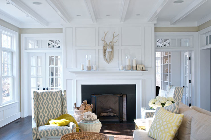 Paneled Fireplace Cottage Living Room Leo Designs Chicago