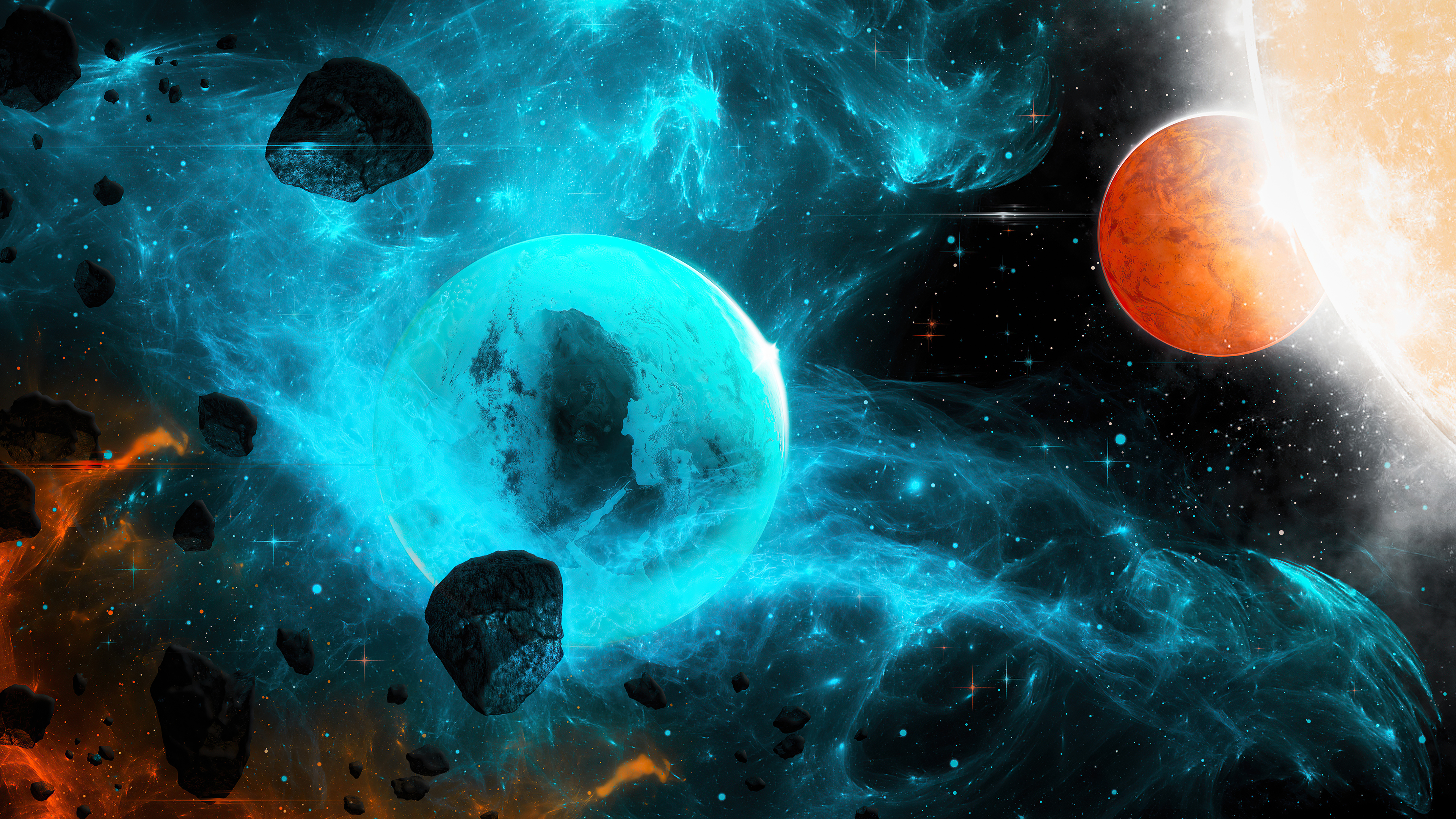 Planets Cosmos 4k Wallpaper HD Digital Universe