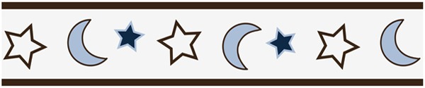 Kids Starry Night Stars And Moons Wall Border By Sweet Jojo Designs