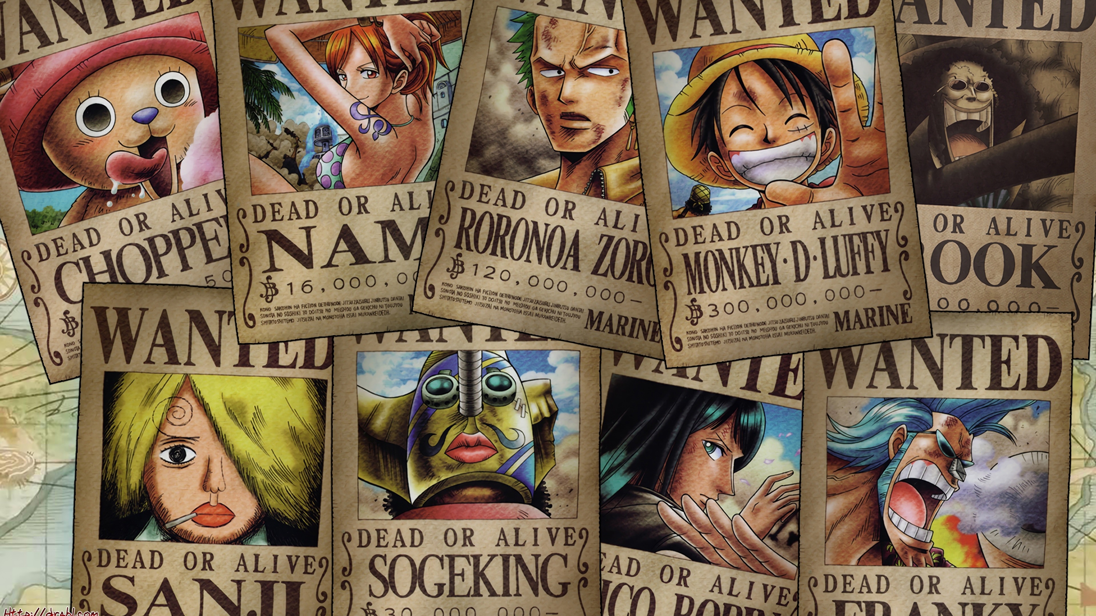 One Piece Straw Hat Pirates Wanted Poster 4k Wallpaper