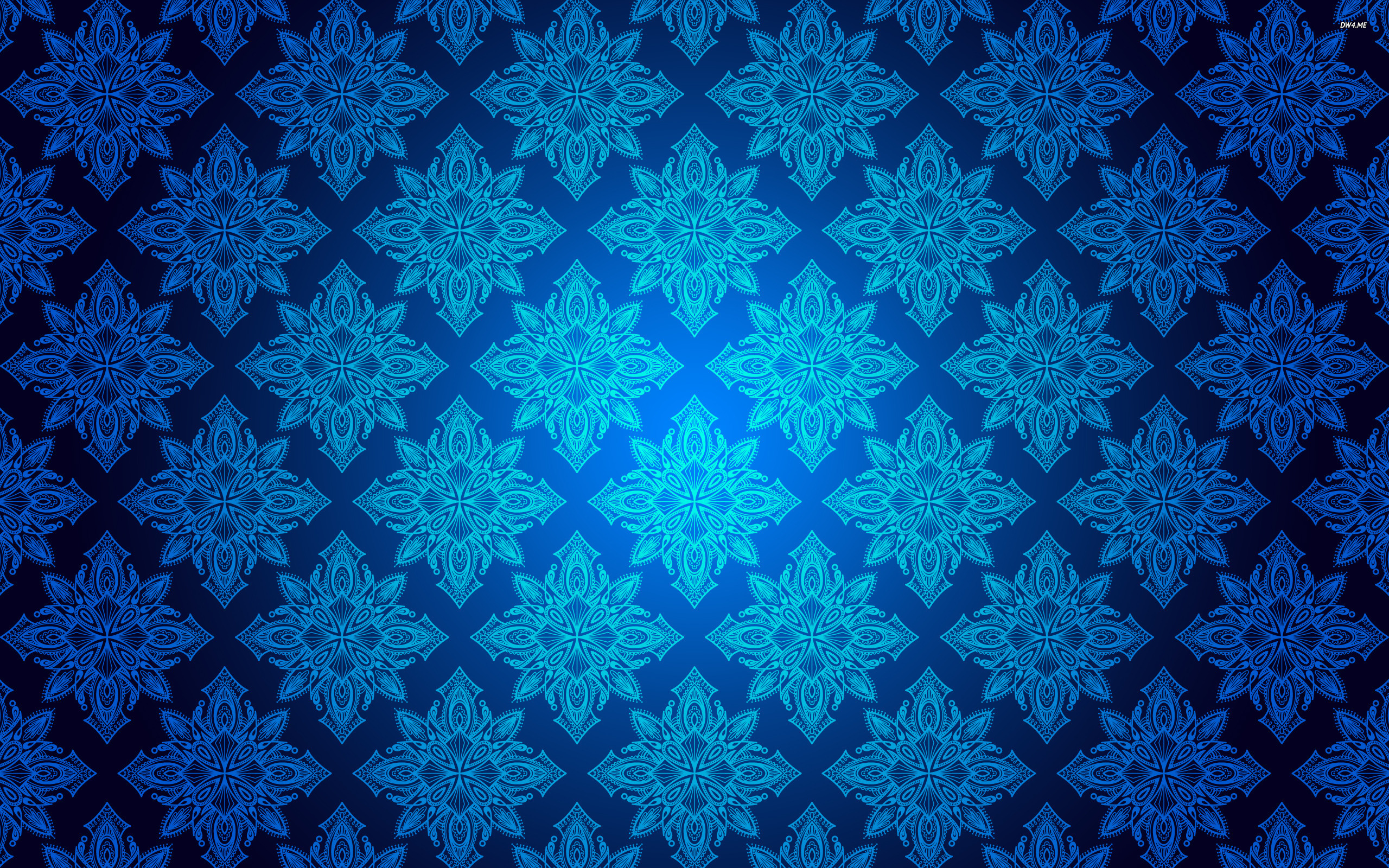 Blue Patterned Wallpaper On