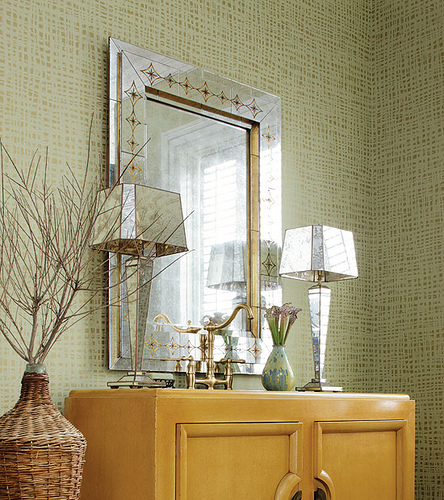 Modern wallpaper Sage green metallic faux grasscloth abstract 444x500