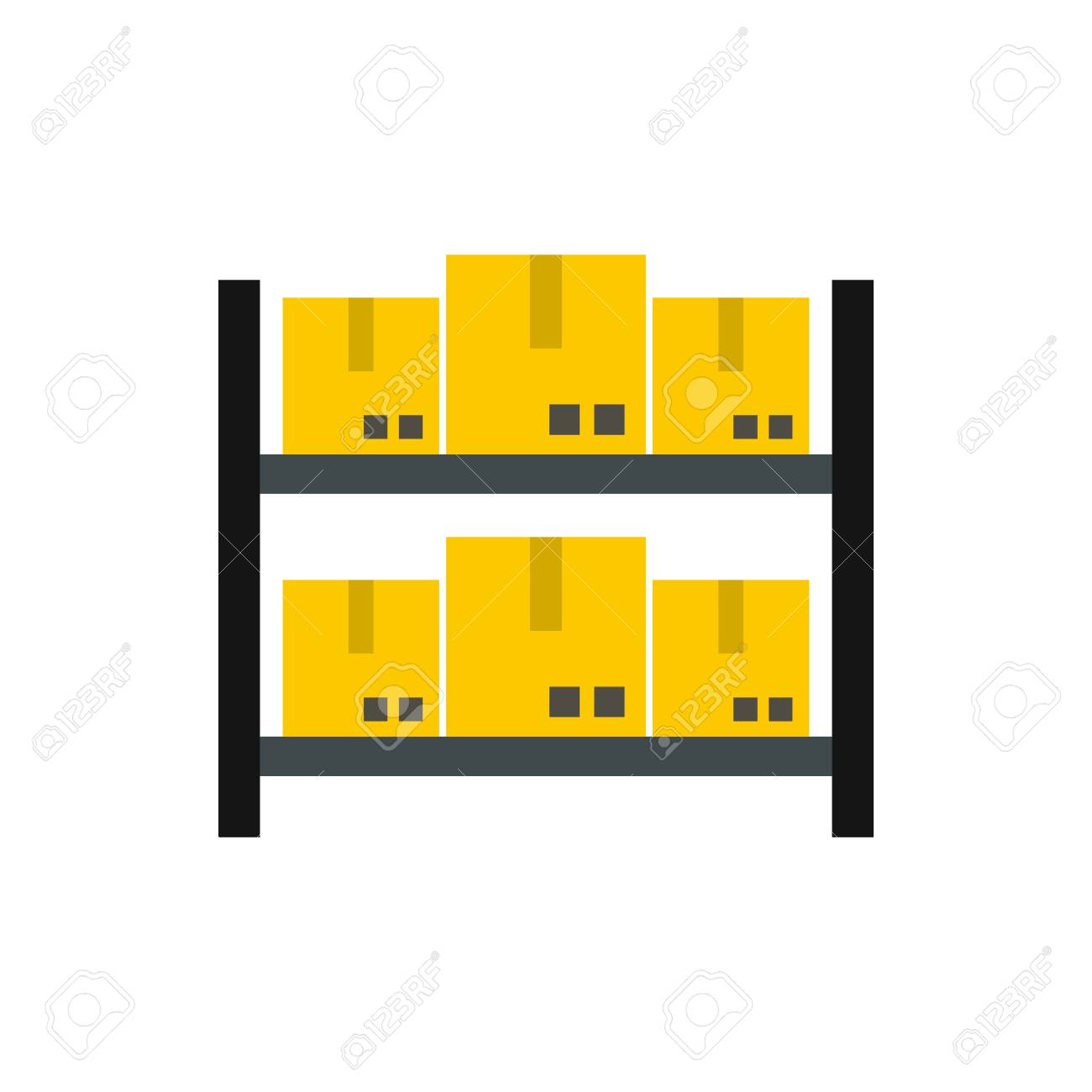 Free Download Storage Of Goods Icon In Flat Style Isolated On White